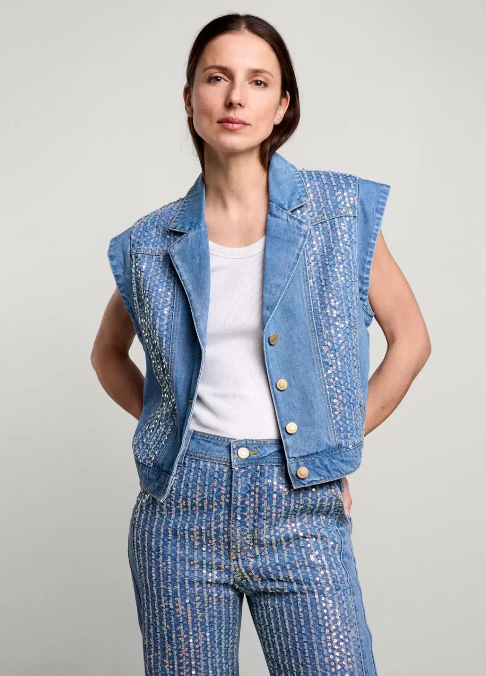 Summum Woman Denim Gilet | Vrouwen Blazers & Jasjes