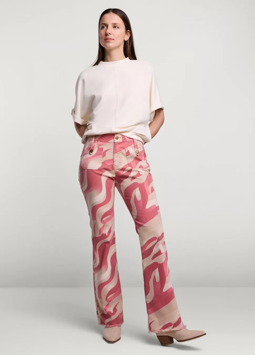 Summum Woman Flared Broek Met Print | Vrouwen Broeken & Jumpsuits