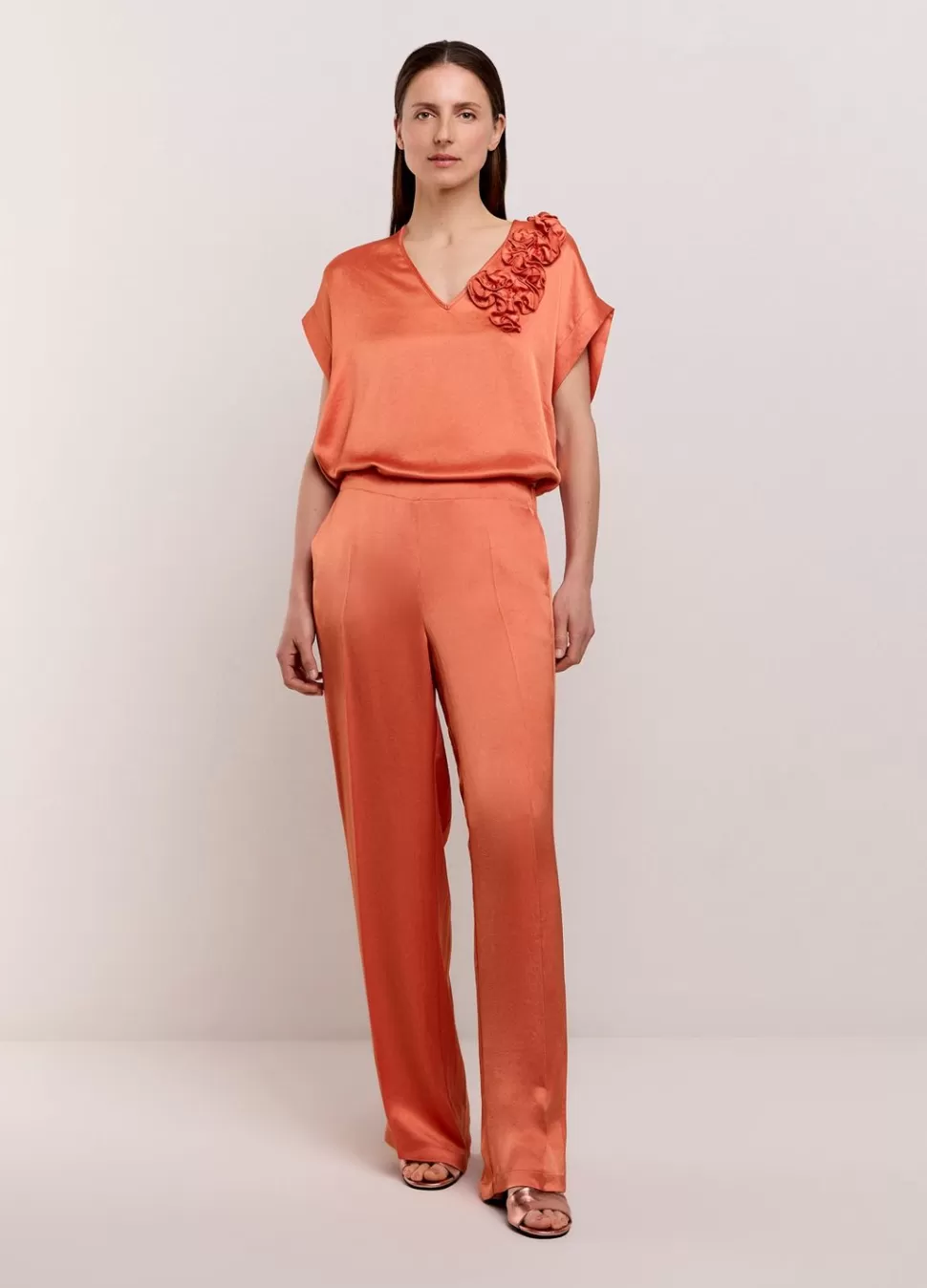 Summum Woman Glanzende Lange Broek | Vrouwen Broeken & Jumpsuits