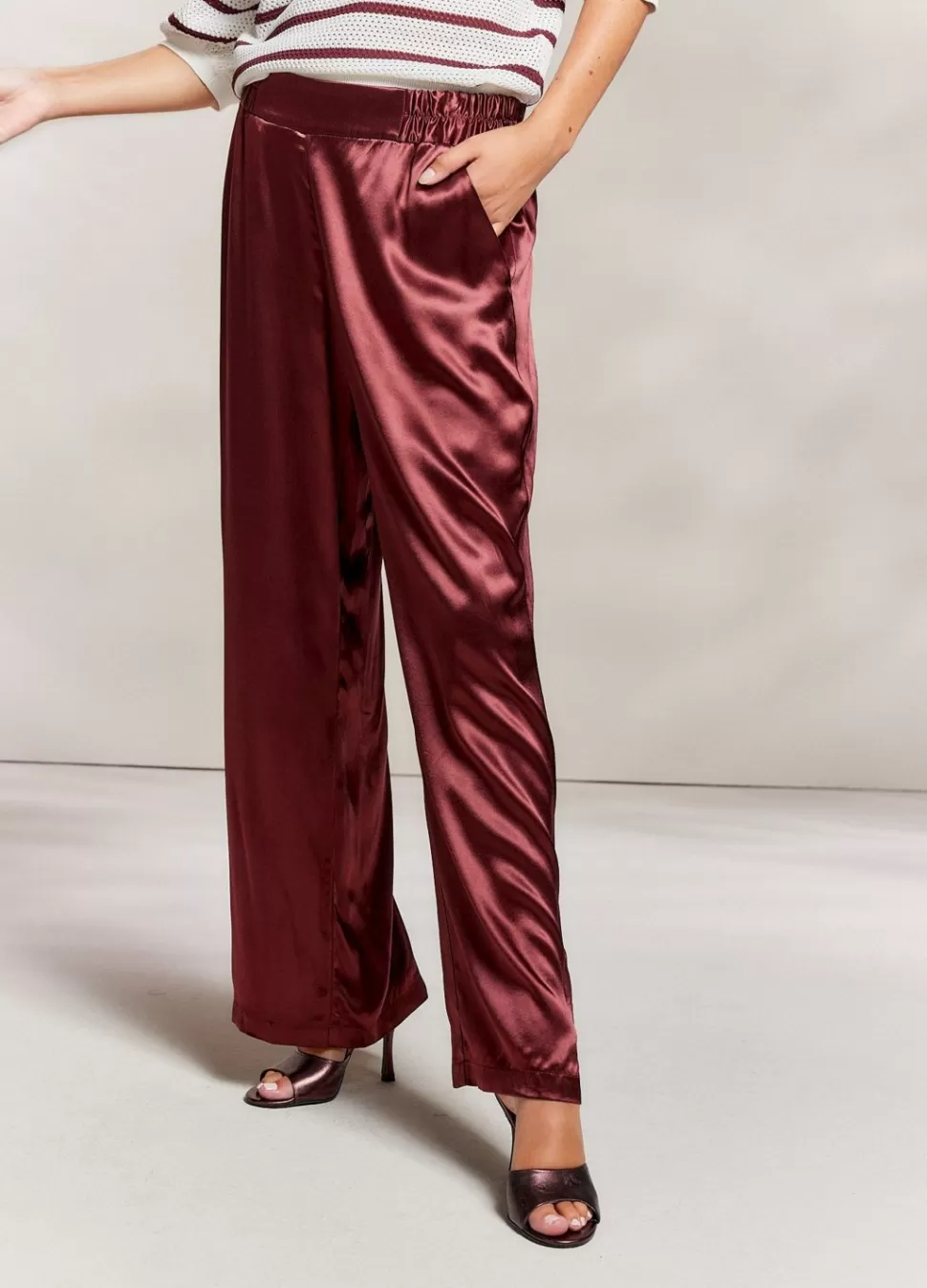 Summum Woman Glanzende Rechte Broek | Vrouwen Broeken & Jumpsuits