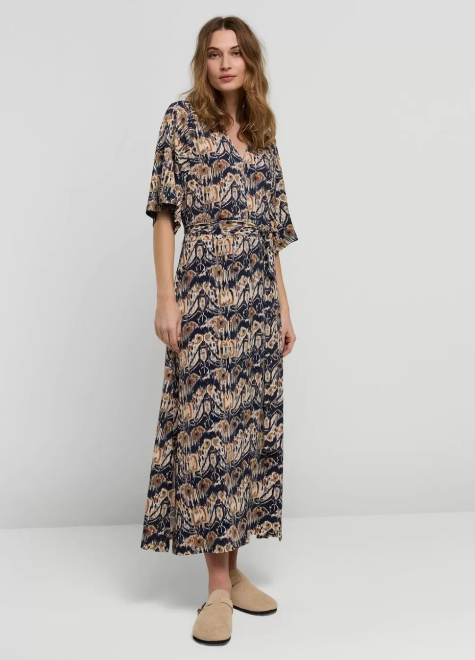 Summum Woman Ikatprint Jurk Met Polokraag | Vrouwen Jurken