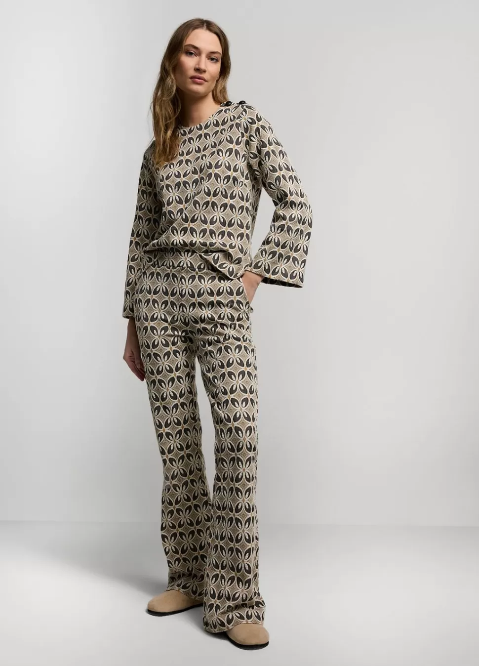 Summum Woman Jacquard Flared Pants | Vrouwen Broeken & Jumpsuits