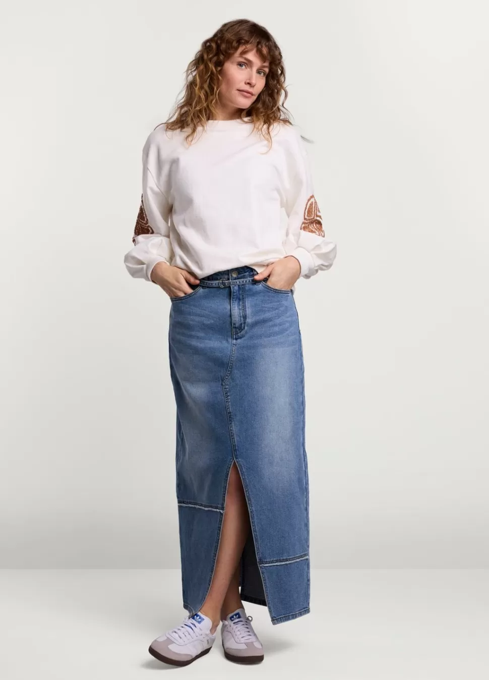 Summum Woman Lange Denim Rok | Vrouwen Rokken