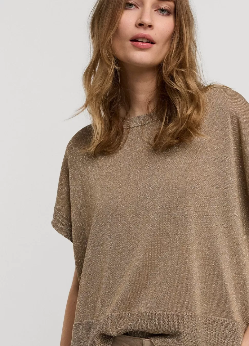 Summum Woman Lurex Boxy Truitje | Vrouwen Tops & T-Shirts