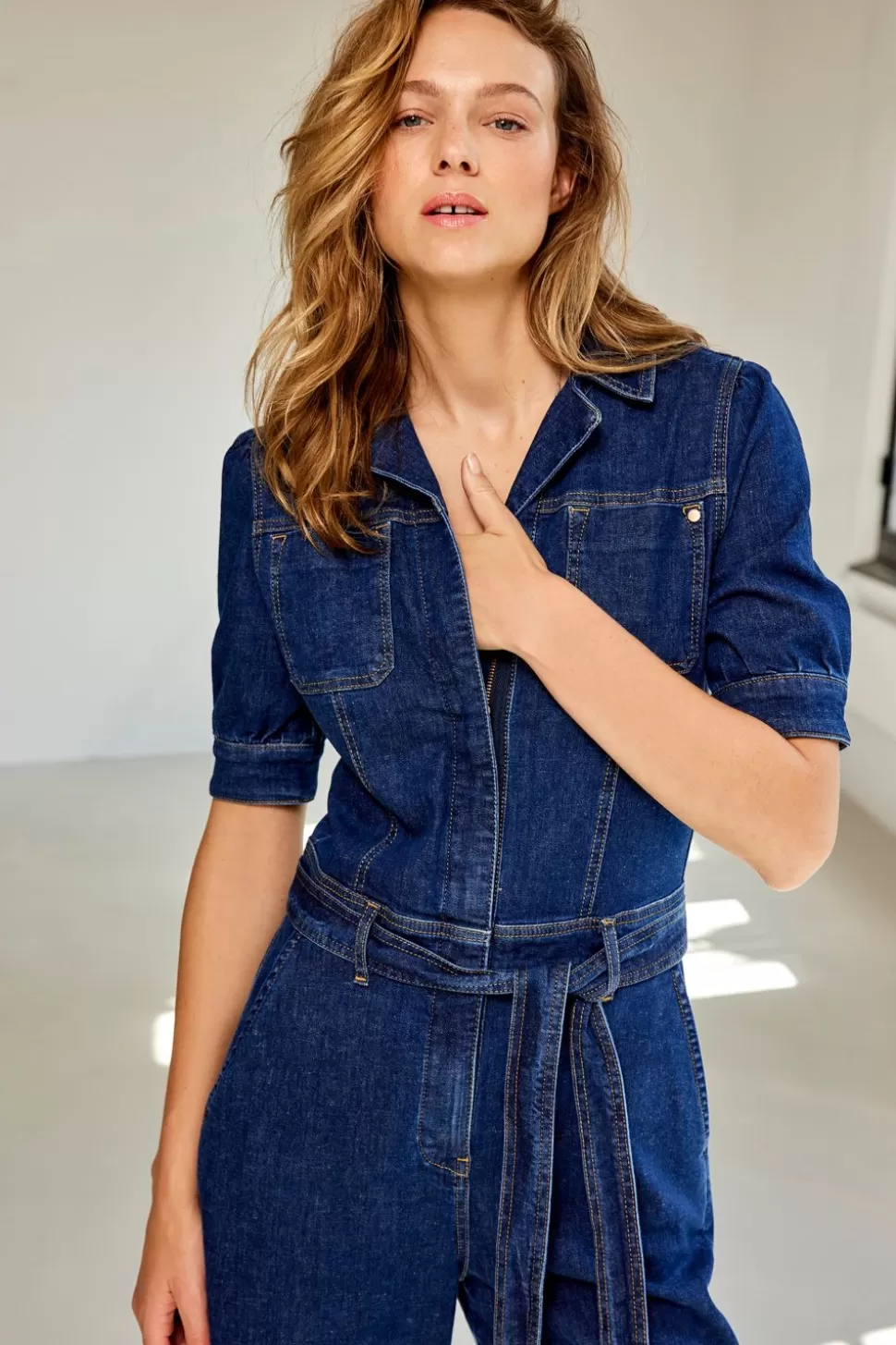 Summum Woman Slim Fit Denim Jumpsuit | Vrouwen Broeken & Jumpsuits