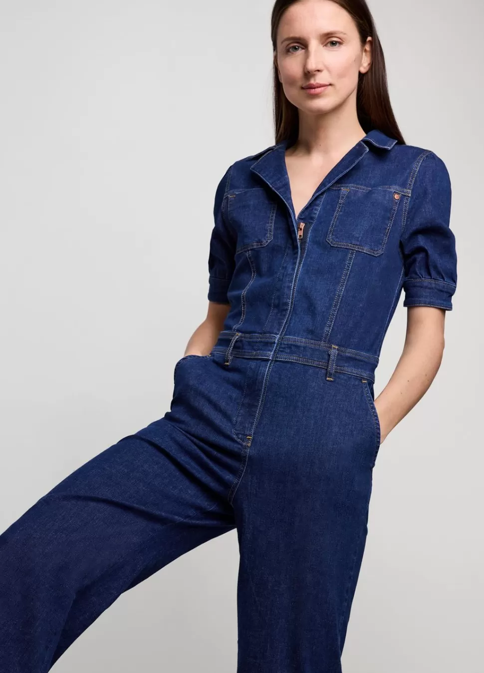 Summum Woman Slim Fit Denim Jumpsuit | Vrouwen Broeken & Jumpsuits