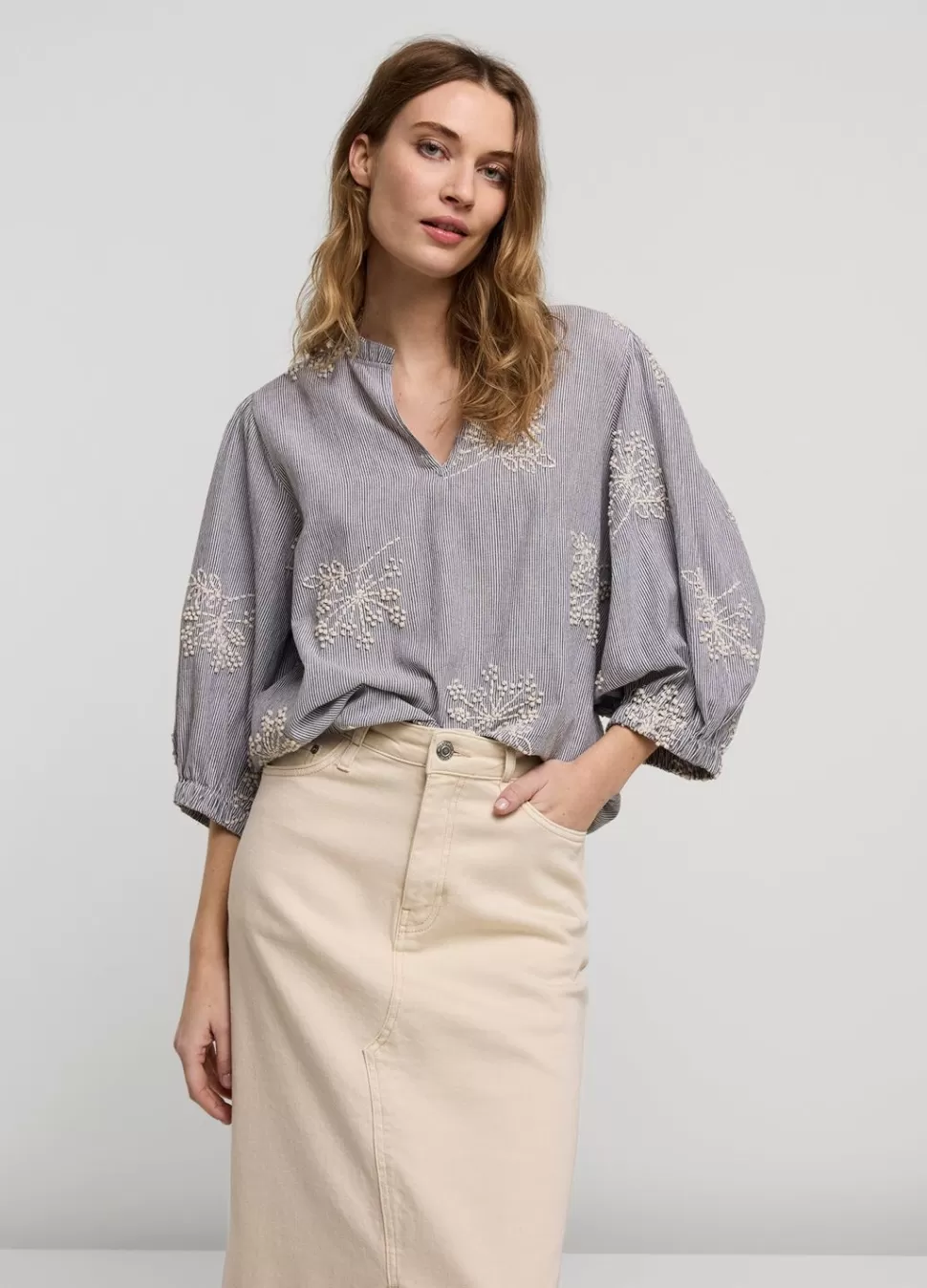 Summum Woman Streepjestop Met Bloemen | Vrouwen Tops & T-Shirts