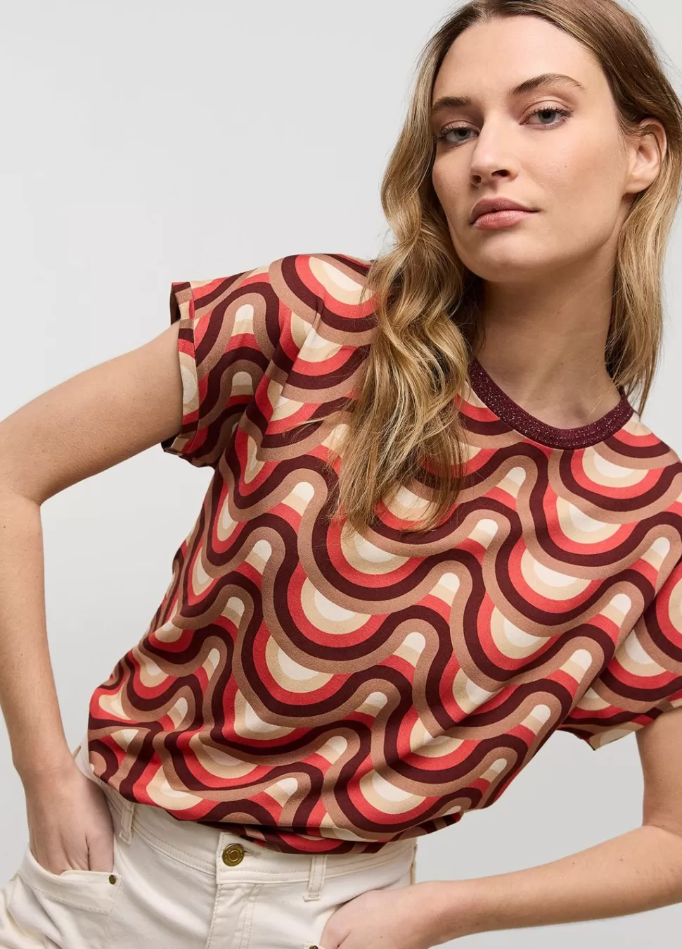 Summum Woman Top Met Retro Print | Vrouwen Tops & T-Shirts