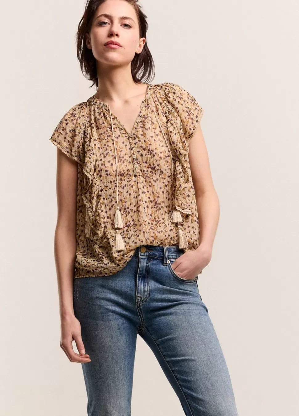 Summum Woman Top Met Ruches | Vrouwen Tops & T-Shirts